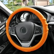 FH Group, Silicone Steering wheel cover Grip Marks Design Orange for Auto
