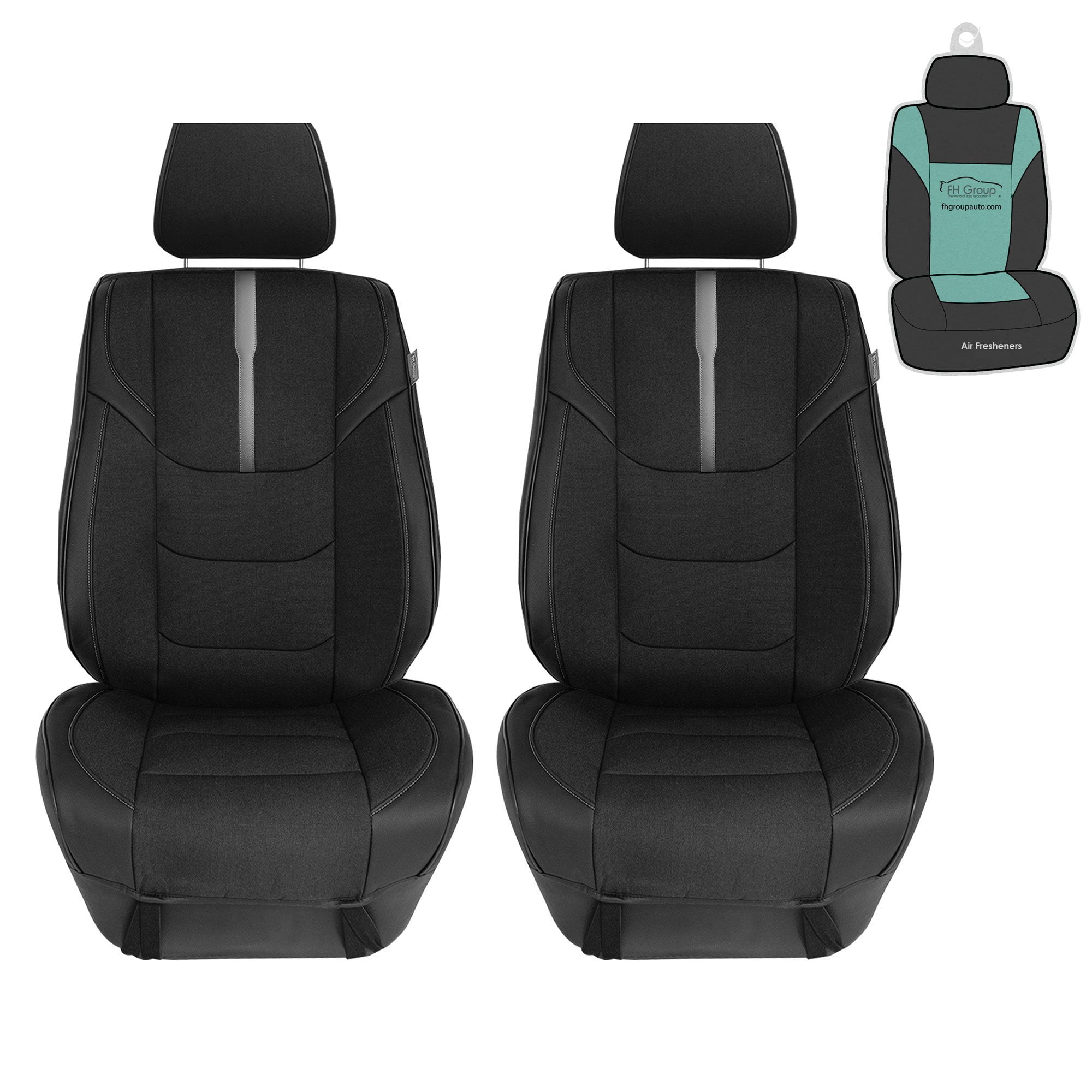 Luxury Black Leatherette Car Seat Bottom Covers for Front Seats, 2