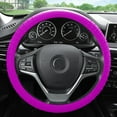 thumbnail image 1 of FH Group Soft Silicone Steering Wheel Cover with Textured Pattern and Anti-Slip Grip Design, UV-Resistant, Easy Installation, Durable, Waterproof & Odorless, Universal Fits 14.5" - 15.5" - Purple, 1 of 4