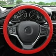 thumbnail image 1 of FH Group Soft Silicone Steering Wheel Cover with Textured Pattern and Anti-Slip Grip Design, UV-Resistant, Easy Installation, Durable, Waterproof & Odorless, Universal Fits 14.5" - 15.5" - Red, 1 of 4