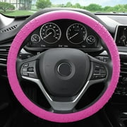 FH Group Soft Silicone Steering Wheel Cover with Textured Pattern and Anti-Slip Grip Design, UV-Resistant, Easy Installation, Durable, Waterproof & Odorless, Un
