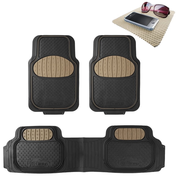 FH Group Solid Black Heavy Duty Floor Mats from FH Group for Auto Car w/ Free Dash Mat