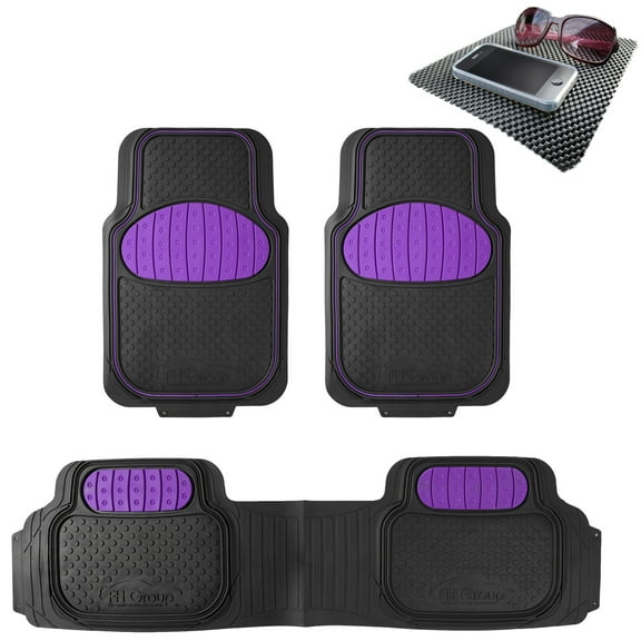 FH Group Solid Black Heavy Duty Floor Mats from FH Group for Auto Car w/ Free Dash Mat