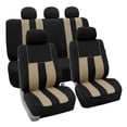 thumbnail image 1 of FH Group Striking Striped Universal Fit Car Seat Covers For Truck SUV Van - Beige Full Set, 1 of 9