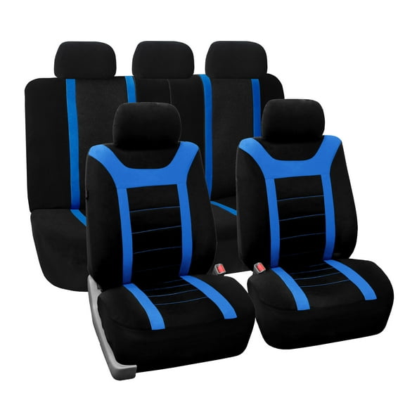 FH Group Striped Universal Sport Seat Covers Fit For Car Truck SUV Van - Full Set