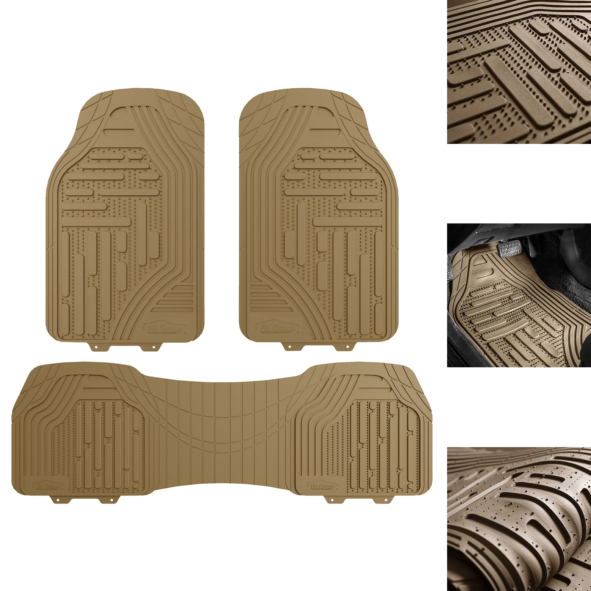 FH Group Supreme Rubber Trimmable Heavy Duty Floor Mats For Cars 3