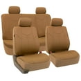 thumbnail image 1 of FH Group Tan Rome Faux Leather Airbag Compatible and Split Bench Car Seat Covers, Full Set, 1 of 4
