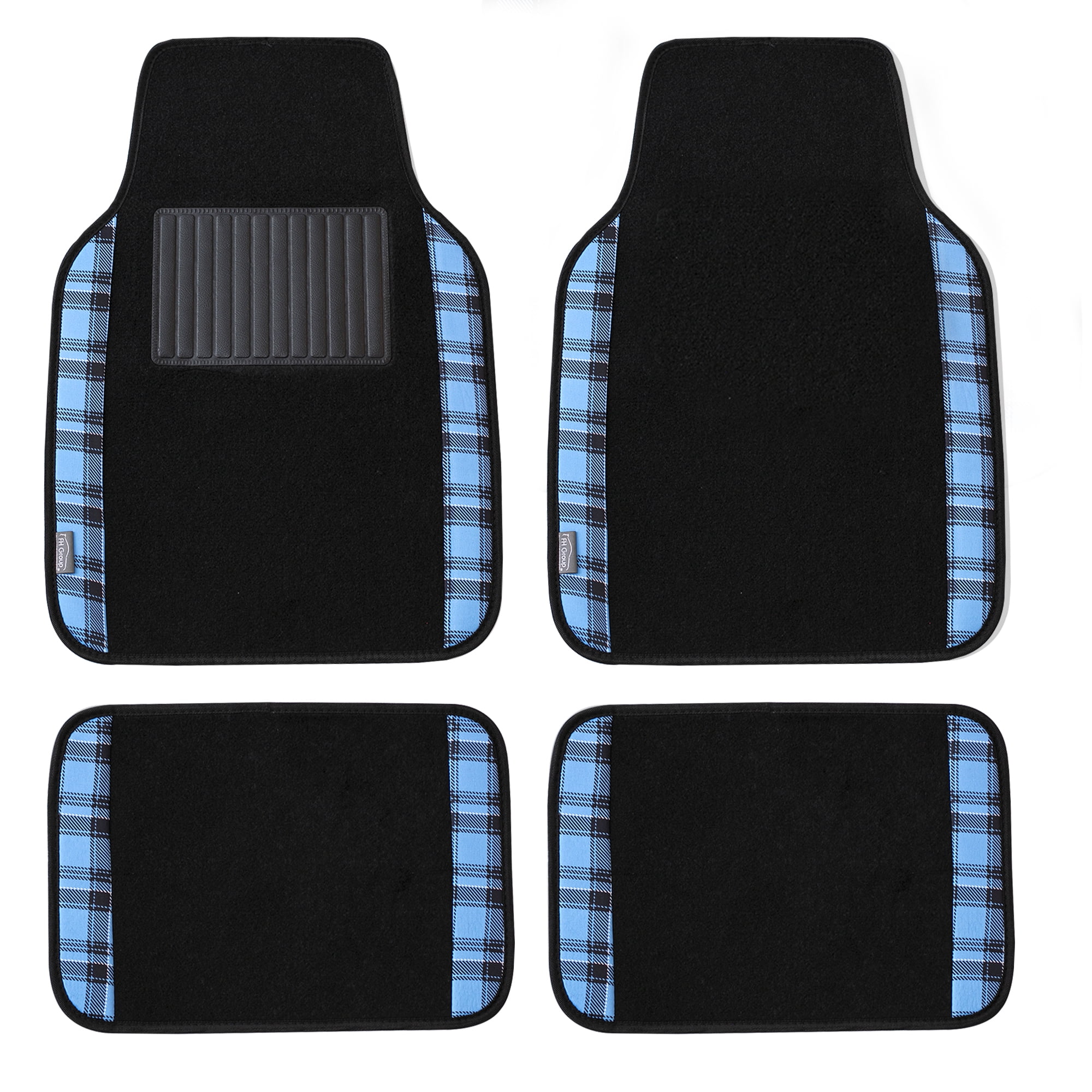 5-Piece Carpet Floor Mat Set With Orange Trim – Universal Fit For Most Cars, Trucks, SUVs – Includes Free Dash Pad