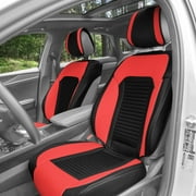 FH Group Tour19 Durable Comfort Faux Leather 3D Mesh Seat Cushions for Car Truck SUV Van – Red Front Seats