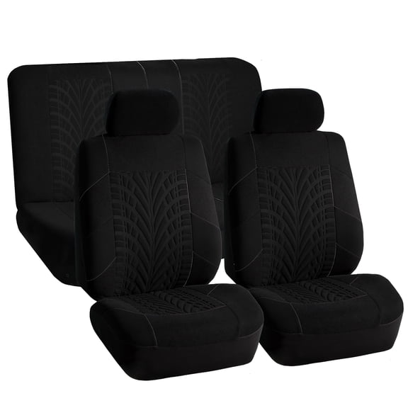 FH Group Travel Master Seat Covers Airbag Ready & Rear Split 2 Headrests Full Set Black