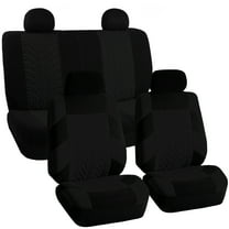 FH Group Travel Master Seat Covers Airbag Ready & Rear Split 4 Headrests Full Set Black