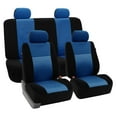 thumbnail image 1 of FH Group Trendy Elegence Airbag Compatible and Split Bench Seat Covers, Full Set, Blue/Black, 1 of 4