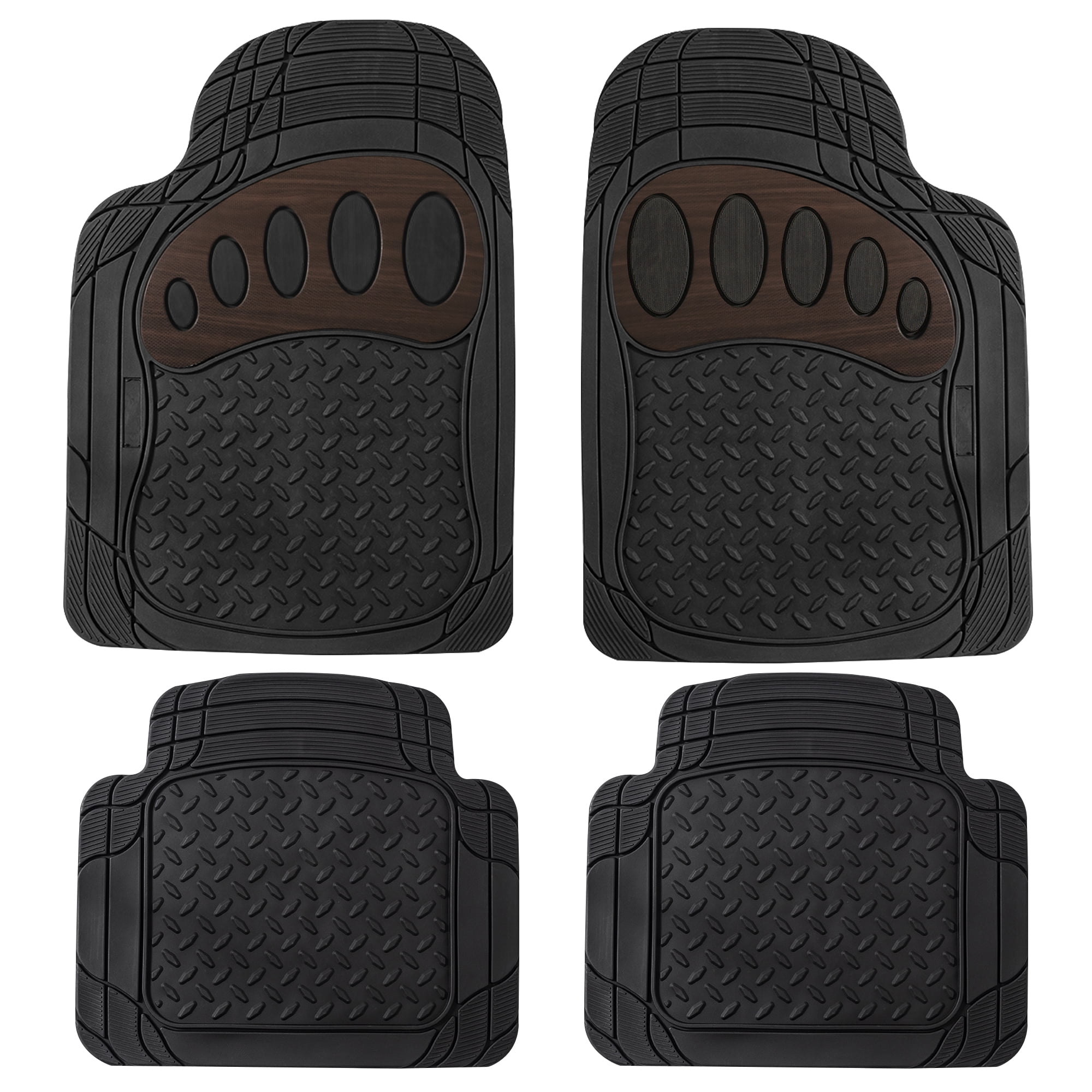 FH Group Trimmable ClimaProof Rubber Floor Mats With Footprint