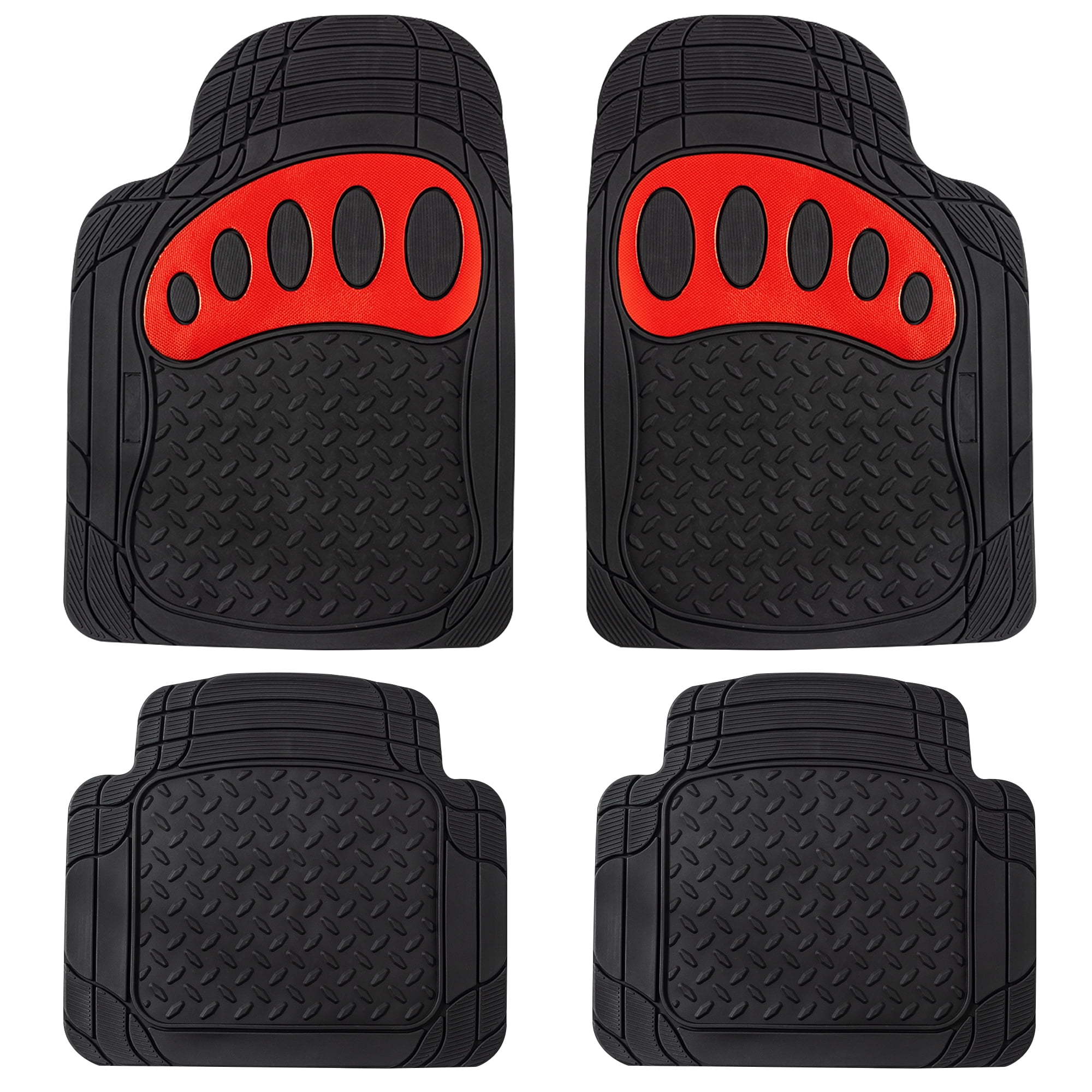 FH Group Trimmable ClimaProof Rubber Floor Mats With Footprint Design