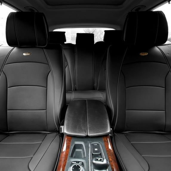 FH Group Ultra Comfort High Grade Leather Seat Covers For Car Truck SUV Van - Full Set