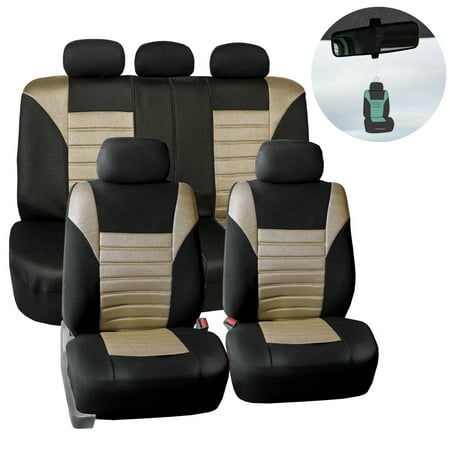 FH Group Universal 3D Air Mesh AFFB068BEIGE115 Beige Full  Car Seat Cover with Air Freshener