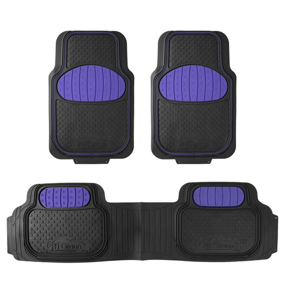 FH Group Universal Auto Floor Mats Full Set 3pcs for Car SUV Vans F11500Blue