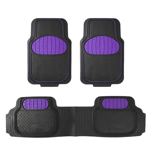 FH Group Universal Auto Floor Mats Full Set 3pcs for Car SUV Vans