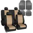 thumbnail image 1 of FH Group Universal Auto Seat Covers Neoprene Beige w/ Gray Floor Mats, 1 of 9