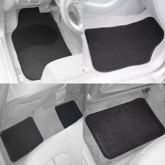 FH Group Universal Carpet Floor Mats with Colorful Stitching (Full Set for Cars, Coupes, and Small SUVs