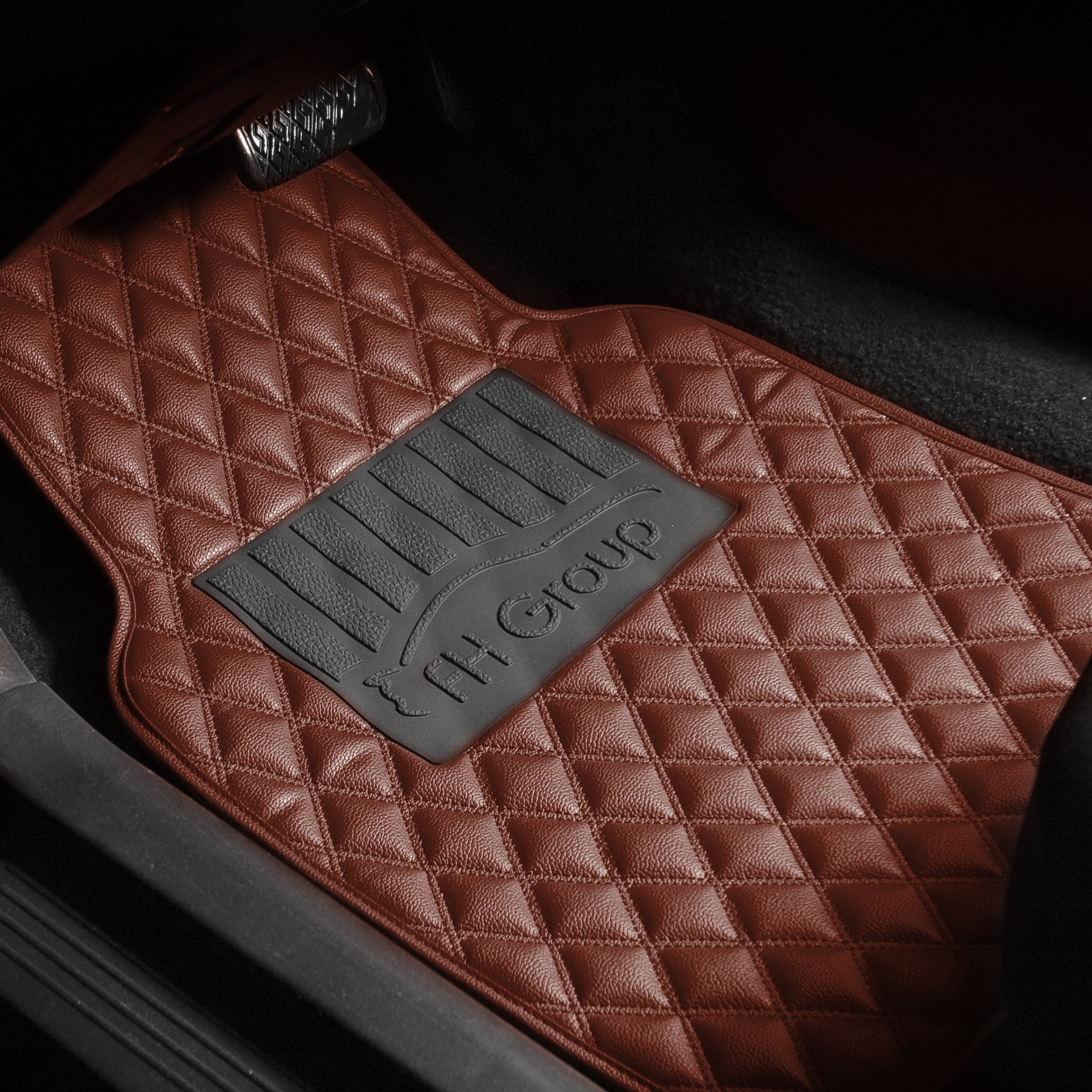 Premium Diamond Stitched Leather Floor Mats – Mustang Hunters