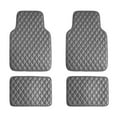 thumbnail image 1 of FH Group Universal Faux Leather Car Floor Mats Diamond Pattern Gray - 4Pc, 1 of 6