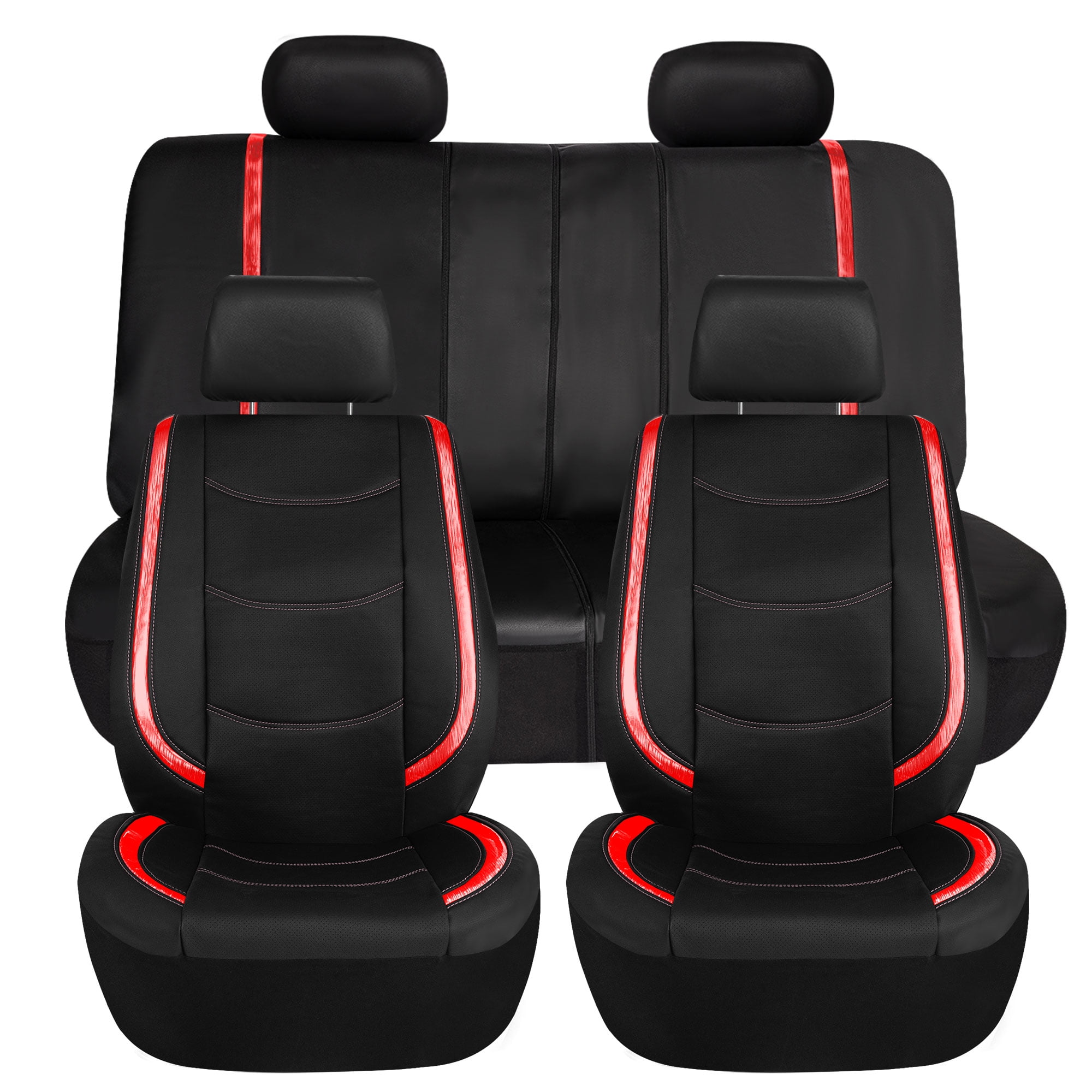 FH Group Universal  Faux Leather Fit Gallaxy13 Metallic Car Seat Covers for SUV, Sedan, Van - Full Set