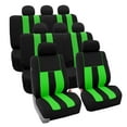 thumbnail image 1 of FH Group Universal Fit 3 Row Cloth Striking Striped Car Seat Covers for Auto SUV VAN Airbag Compatible - 8 Seaters Green, 1 of 8