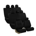 thumbnail image 1 of FH Group Universal Fit 3 Rows Flat Cloth Car Seat Covers for Auto Trucks SUV, Split Benches - 8 Seaters Black, 1 of 9