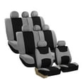 thumbnail image 1 of FH Group Universal Fit 3 Rows Flat Cloth Car Seat Covers for Auto Trucks SUV, Split Benches - 8 Seaters Gray/Black, 1 of 9