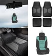 thumbnail image 1 of FH Group Universal Fit 4-Piece Full Set  Floor Mats 2 Tone Gray Black w/ Free Air Freshener, 1 of 9