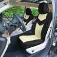 thumbnail image 1 of FH Group Universal Fit Beige Car Seat Covers, Chevron Cloth Seat Protector for Trucks, SUVs & Vans, Washable - Full Set, 1 of 10