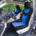 thumbnail image 1 of FH Group Universal Fit Blue Car Seat Covers, Chevron Cloth Seat Protector for Trucks, SUVs & Vans, Washable - Full Set, 1 of 10