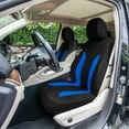 thumbnail image 1 of FH Group Universal Fit Blue Car Seat Covers, Polished and Chic Flat Cloth Seat Protector for Trucks, SUVs & Vans, Washable - Full Set, 1 of 9