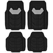 FH Group Universal Fit Bold Geometric Car Floor Mats with Trimmable Design - Gray Full Set