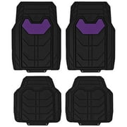 FH Group Universal Fit Bold Geometric Car Floor Mats with Trimmable Design  - Purple Full Set