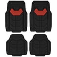 thumbnail image 1 of FH Group Universal Fit Bold Geometric Car Floor Mats with Trimmable Design  - Red Full Set, 1 of 8