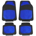 thumbnail image 1 of FH Group Universal Fit Car Floor Mats Metallic Rubber Mats Full Set - Blue, 1 of 7