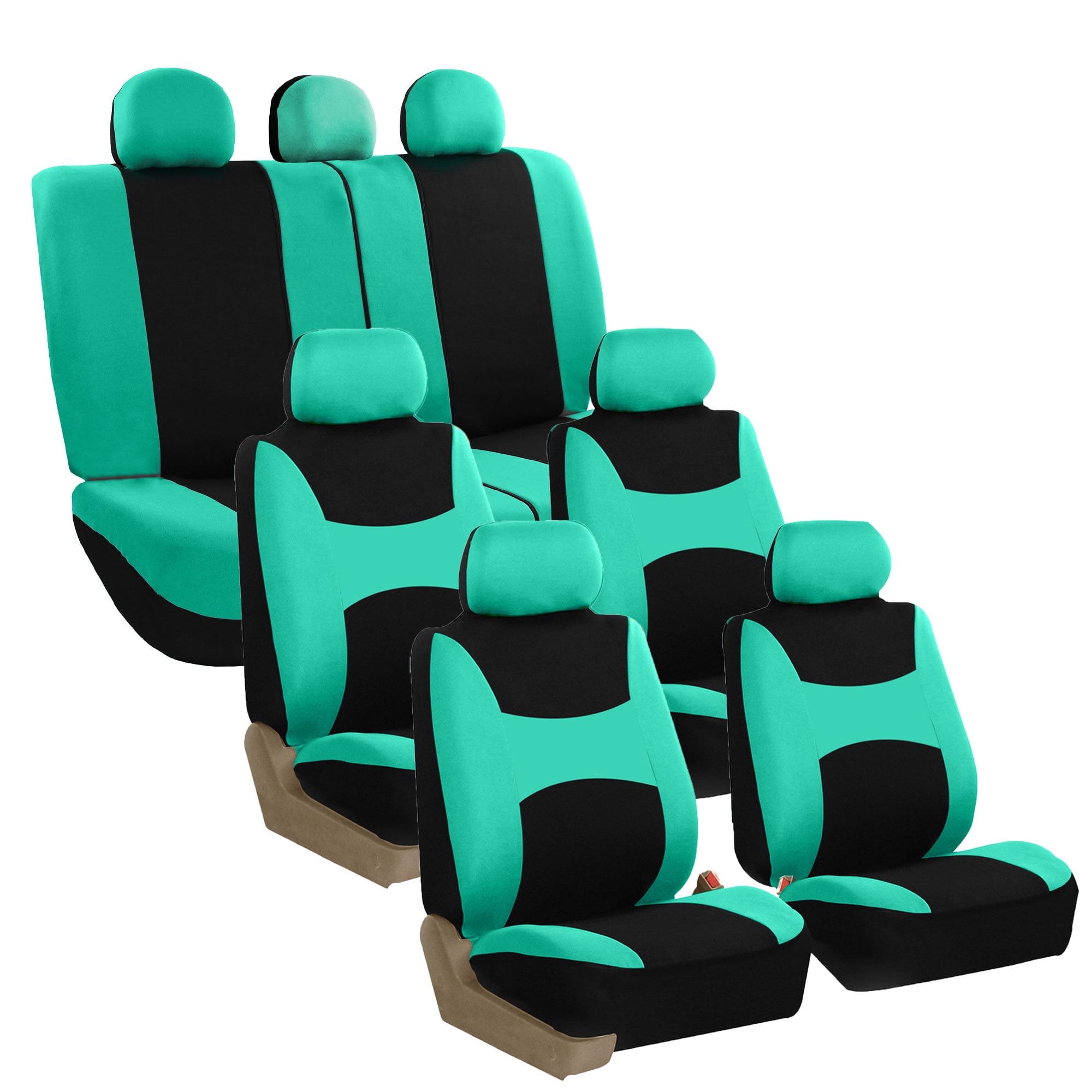 FH Group Universal Fit Car Seat Covers Flat Cloth, Split Benches for