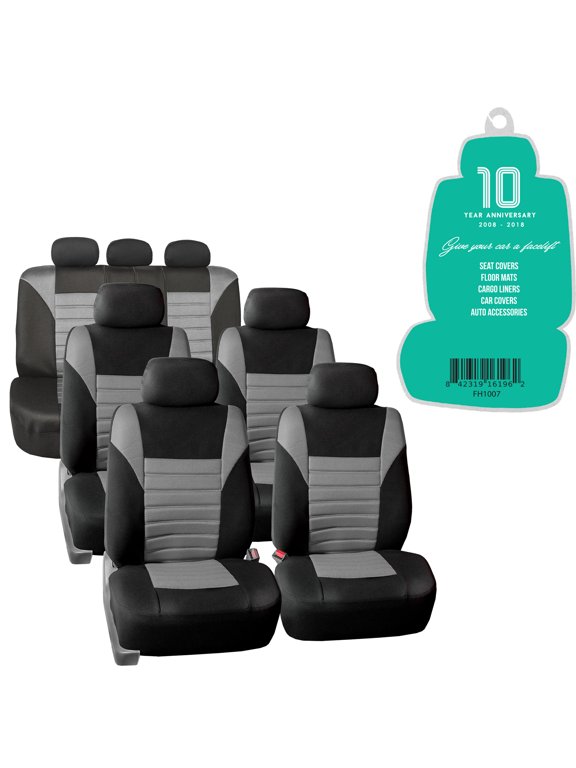 Universal Fit Car Seat Covers for SUV, VAN Sedan 3D Air Mesh - 3 Row Full Set Gray
