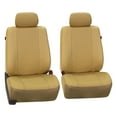 thumbnail image 1 of FH Group Universal Fit Deluxe Leatherette Padded Seat Covers For Car Truck SUV Van - Beige Front Set, 1 of 5