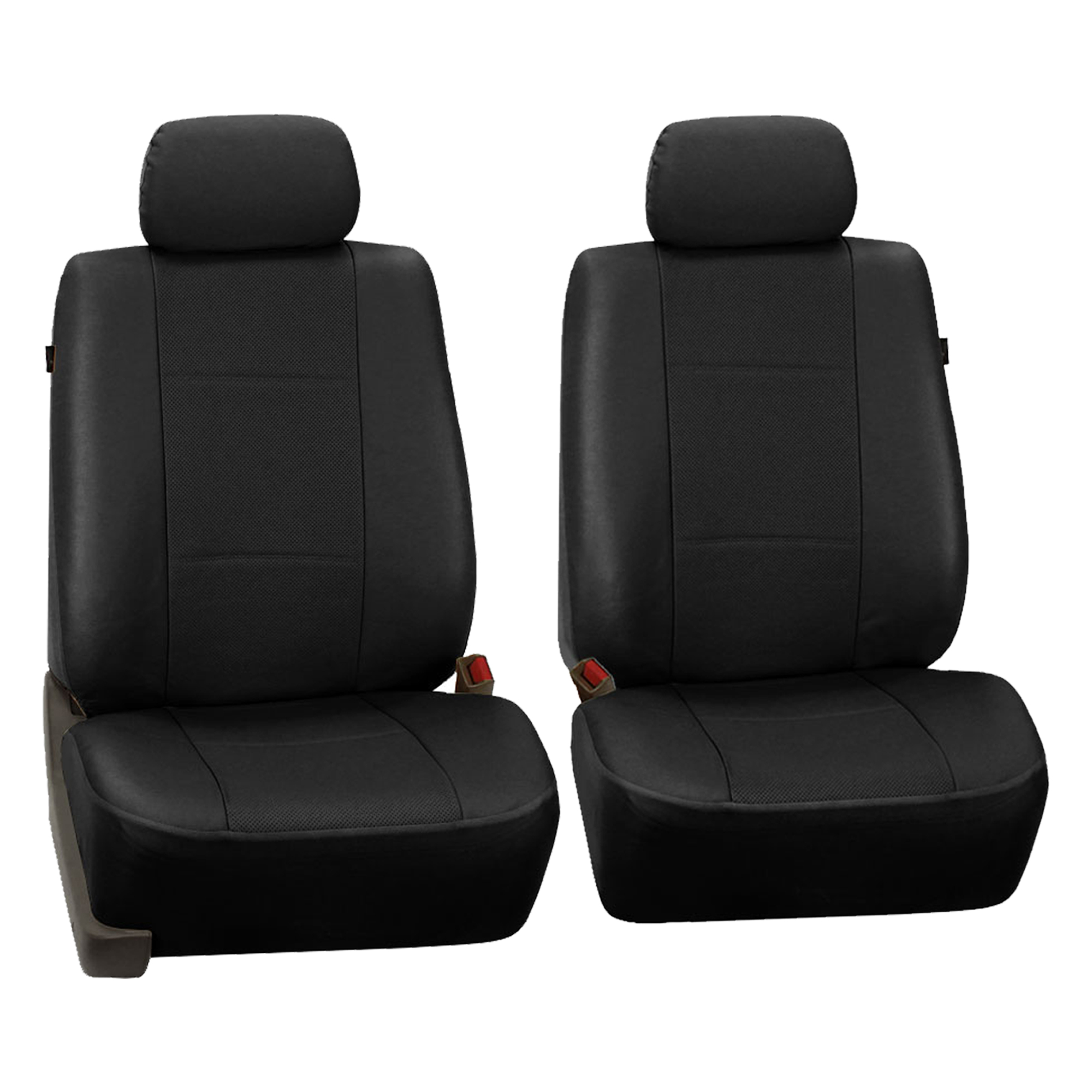 FH Group Universal Fit Deluxe Leatherette Padded Seat Covers For Car Truck SUV Van - Black Front Set - image 1 of 4