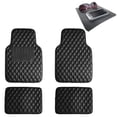 thumbnail image 1 of FH Group Universal Fit Diamond Pattern Floor Mats Leather For Car SUV Van Black w/ Black Dash Pad F12002BLACK-FH1002BLACK, 1 of 7