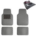 thumbnail image 1 of FH Group Universal Fit Diamond Pattern Floor Mats Leather For Car SUV Van Gray w/ Black Dash Pad F12002GRAY-FH1002BLACK, 1 of 7