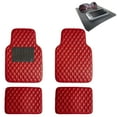 thumbnail image 1 of FH Group Universal Fit Diamond Pattern Floor Mats Leather For Car SUV Van Red w/ Black Dash Pad F12002RED-FH1002BLACK, 1 of 7