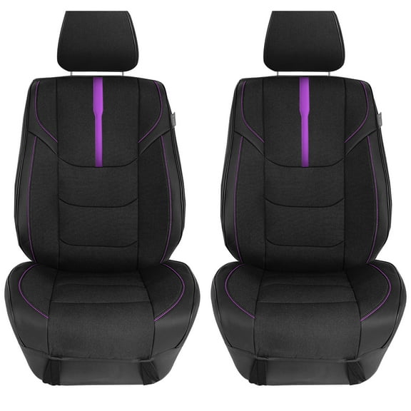 FH Group Universal Fit Faux Leather Car Seat Covers, Low Back Seat for SUV, Sedan, Van - Purple Front Seats