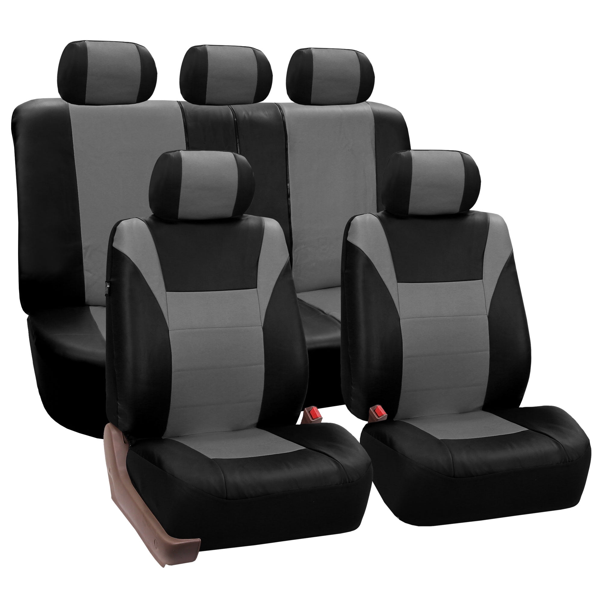FH Group Universal Fit Faux Leather Car Seat Covers Split Rear Bench