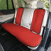FH Group Universal Fit Faux Leather Car Seat Protectors Non-Slip Backing Rear Set - Red