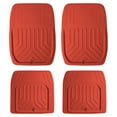 thumbnail image 1 of FH Group Universal Fit Faux Leather Deep Dish Floor Mats, Trim-to-Fit Mats for Cars, Sedan, SUV, Truck - Red, 1 of 7