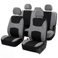 thumbnail image 1 of FH Group Universal Fit Flat Cloth Car Seat Cover Set For Car Truck SUV Van - Full Set Gray, 1 of 9